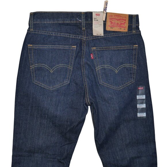 Levi's 511 Slim Fit Jeans Men's Size 32x36 Stretch Denim Dark Wash NWT - Picture 5 of 10